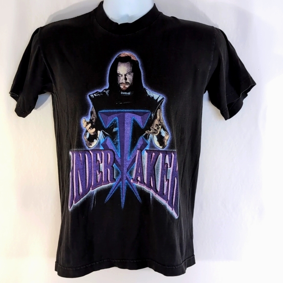Vintage Genuine Official 1997 Undertaker Tee with WWF Tag - Size S Small Unisex - Picture 10 of 10